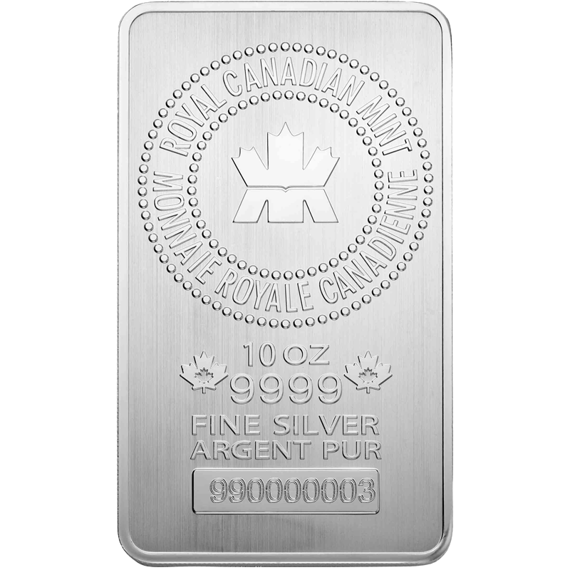 Image for 10 oz. Royal Canadian Mint Silver Bar from TD Precious Metals